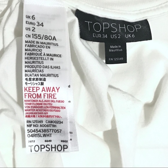 TOPSHOP White Eyelet Double Layer Sleeve Tee Shirt - Picture 10 of 15